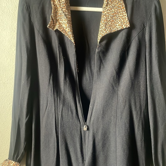 Vintage Scarlett long sleeve zip up mini dress with shoulder pads - Picture 3 of 7